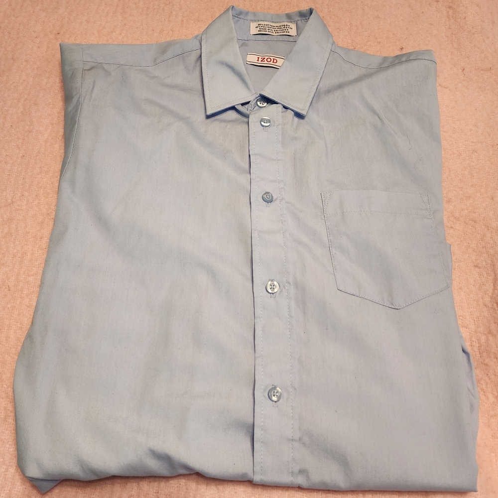 Izod Blue Dress Shirt Classic Collar